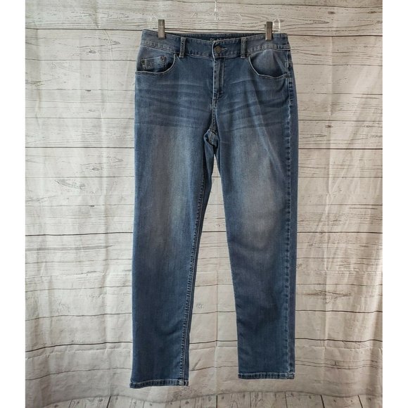 Chicos Platinum Womens Jeans‎ Sz 0 US 4 Blue Mid Rise - Picture 1 of 7